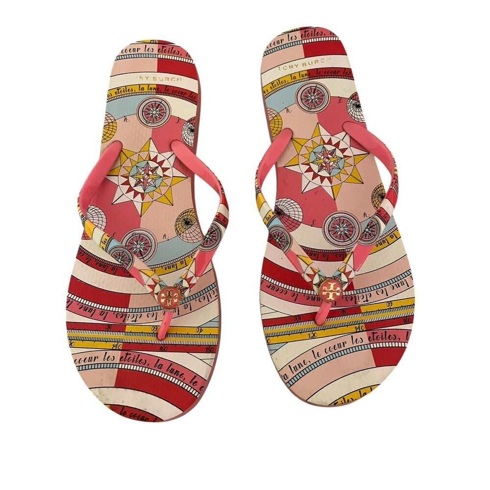 Tory Burch Constellation Jelly Thong Flip Flops Pink US 11 Vacation Resort